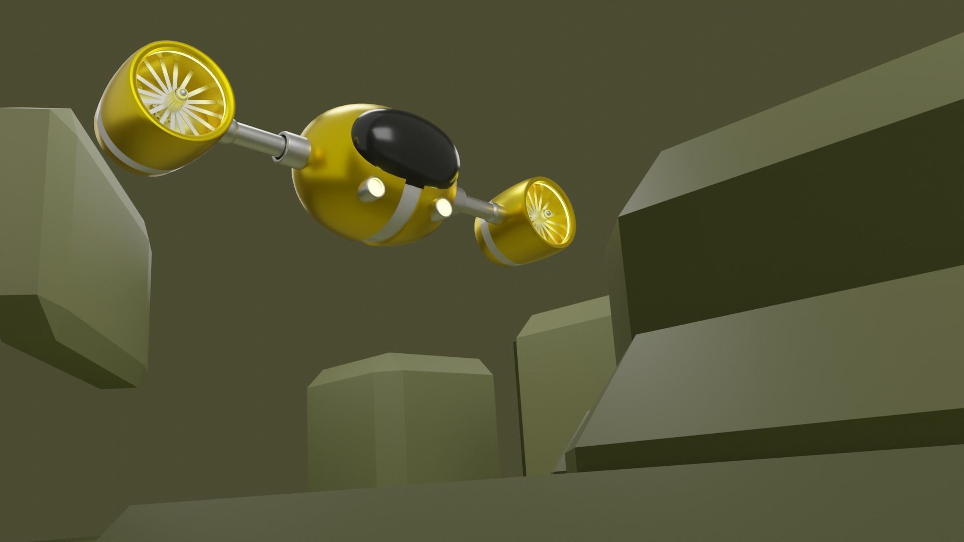 Aviated Robot - Golden Version 3D model_10