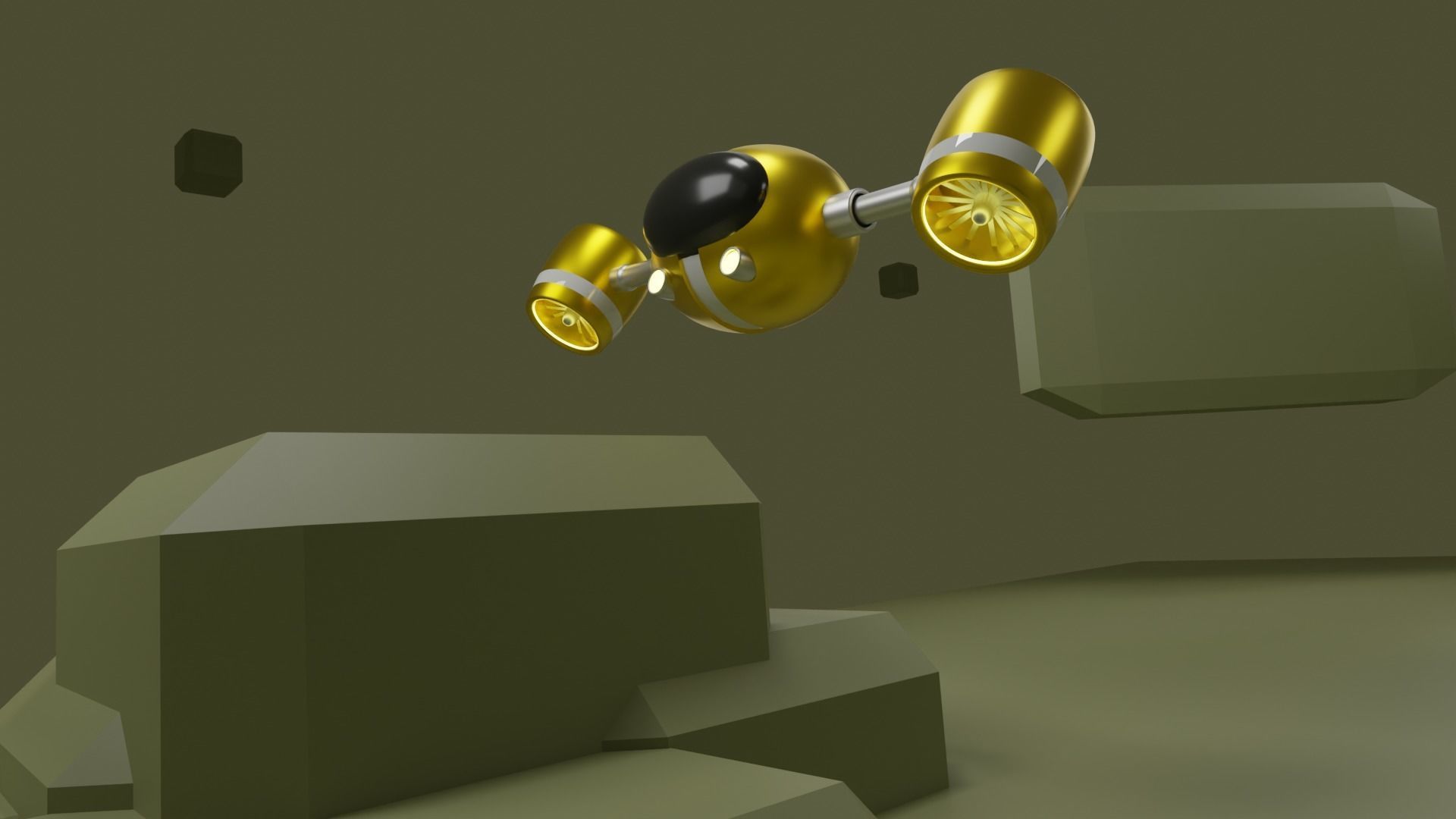 Aviated Robot - Golden Version 3D model_11
