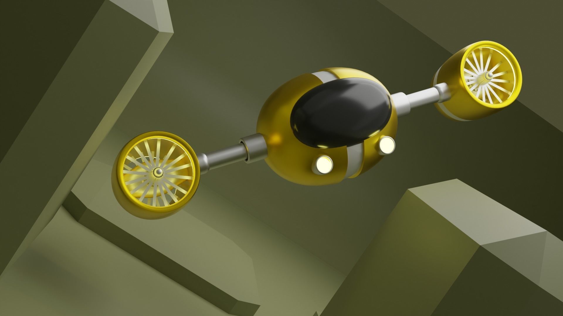 Aviated Robot - Golden Version 3D model_4