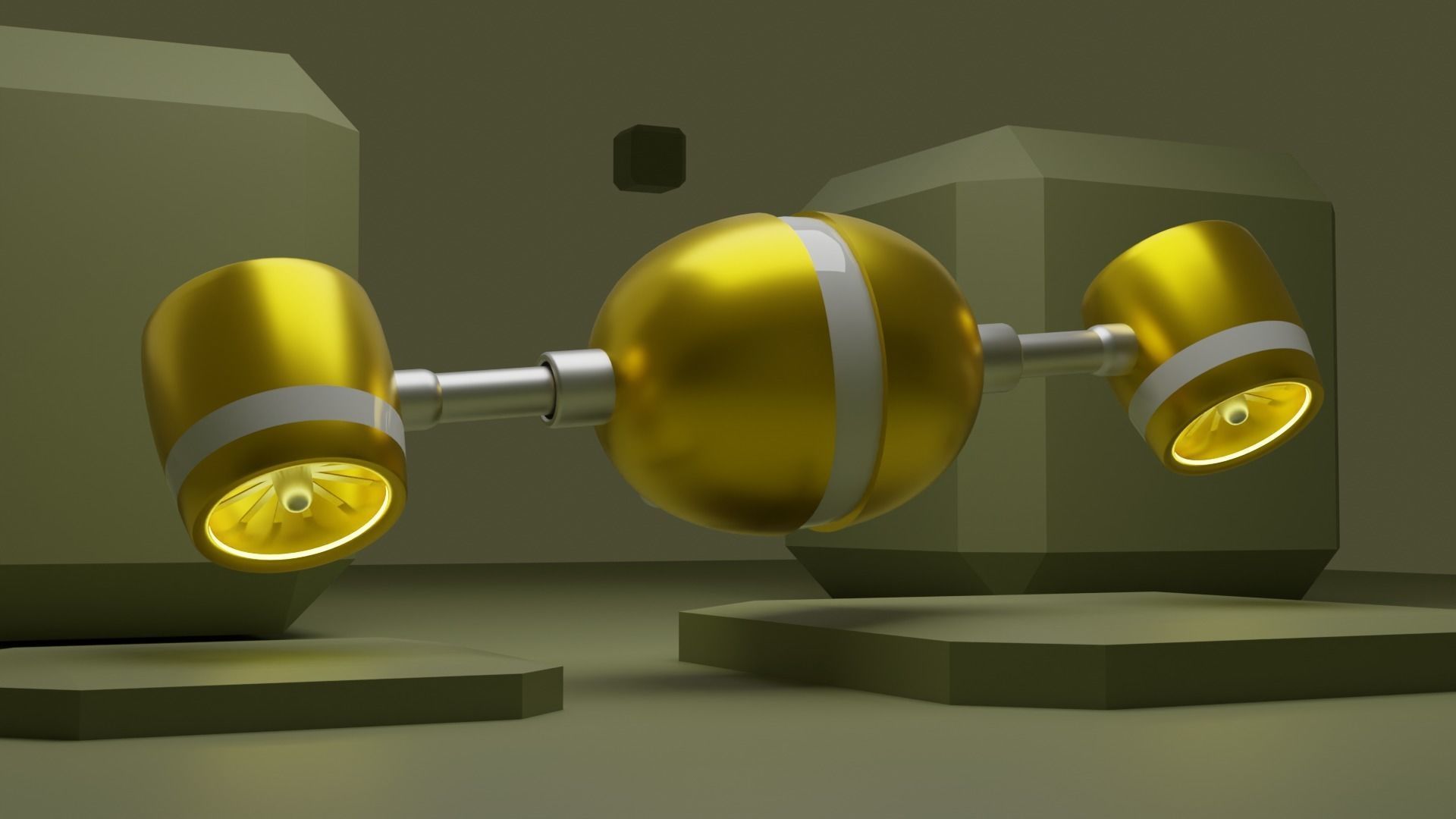 Aviated Robot - Golden Version 3D model_1