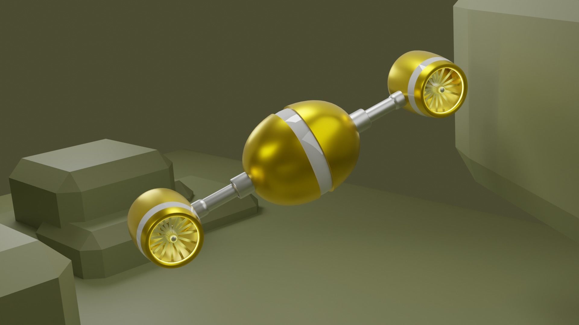 Aviated Robot - Golden Version 3D model_9