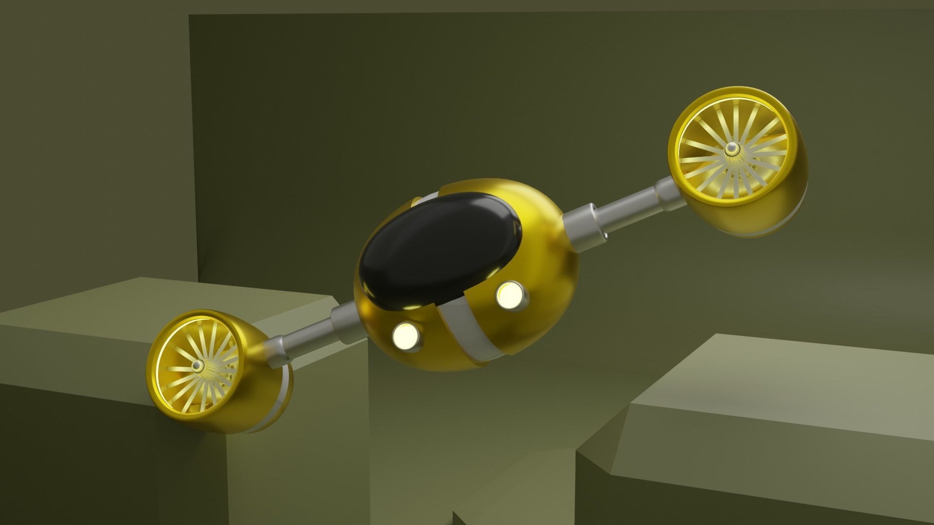 Aviated Robot - Golden Version 3D model_6