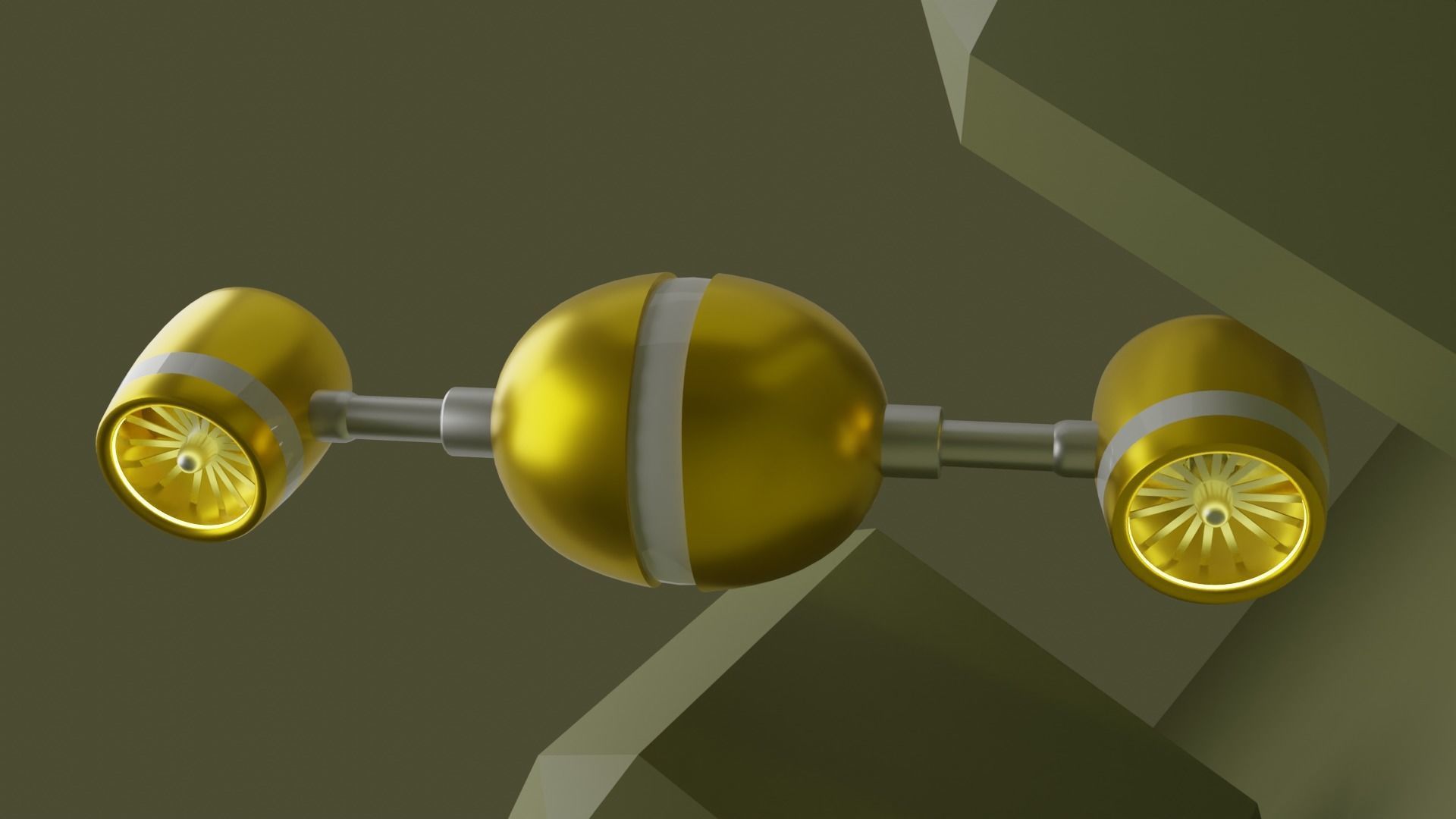 Aviated Robot - Golden Version 3D model_5