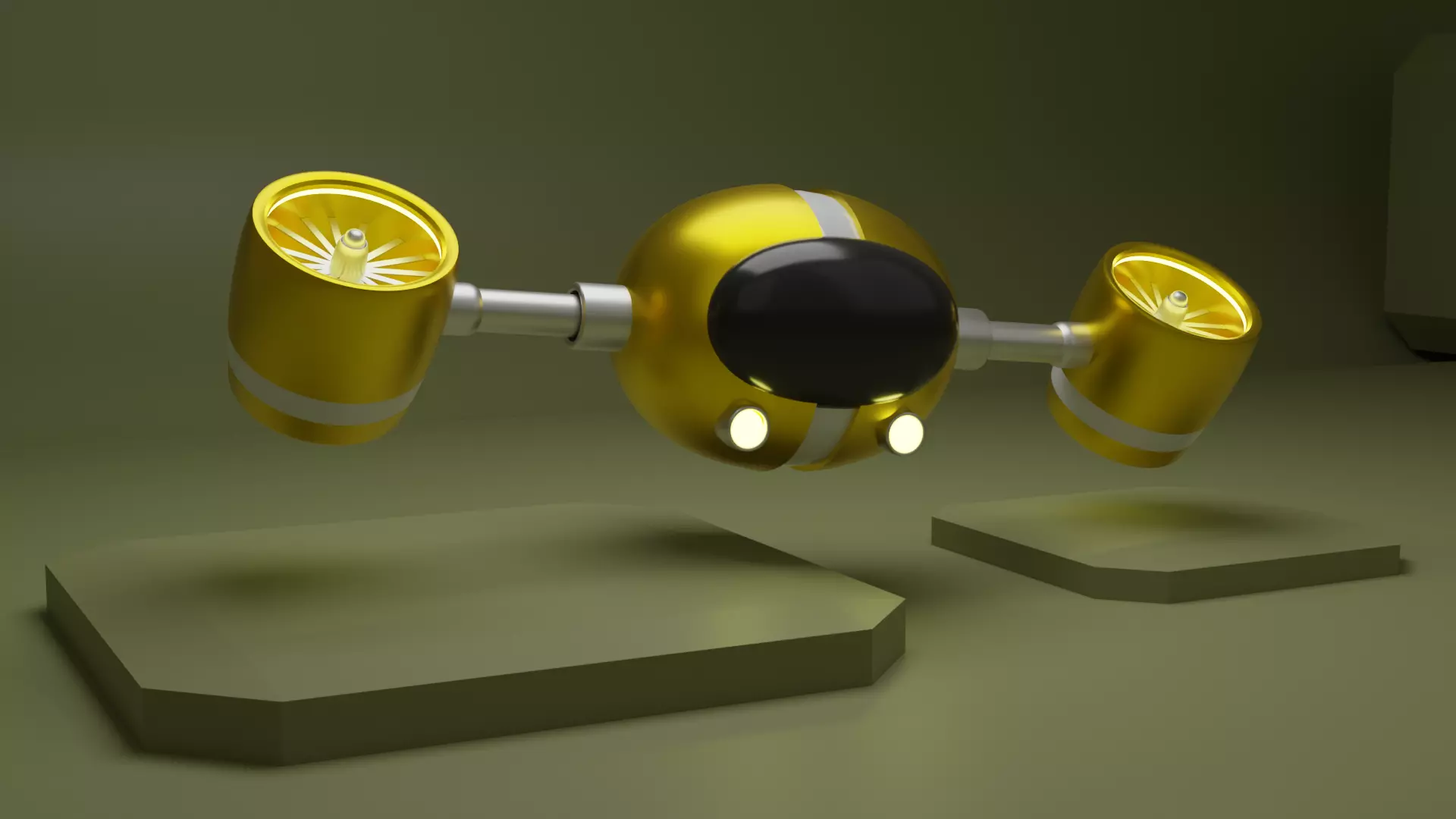 Aviated Robot - Golden Version 3D model_0