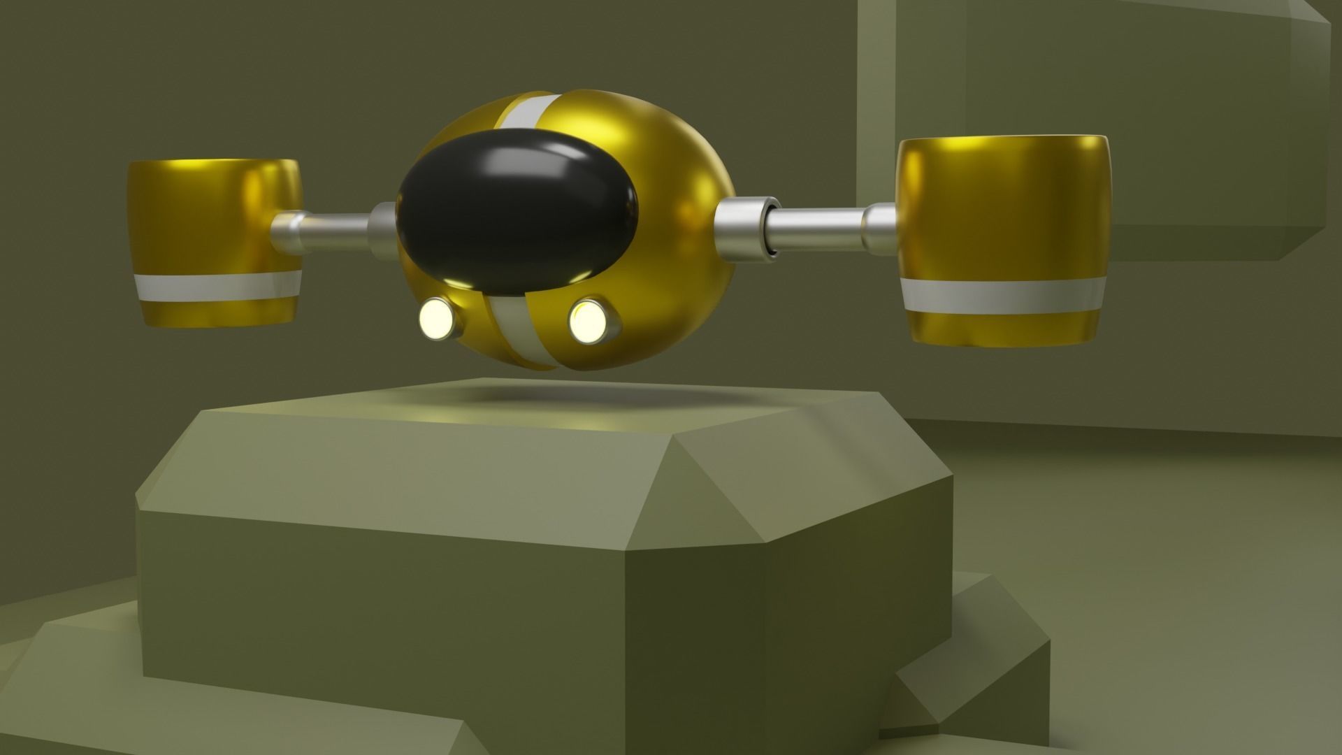 Aviated Robot - Golden Version 3D model_13