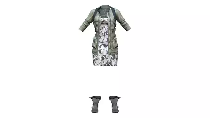 Rebel Coat Dress Boots Backpack Outfit