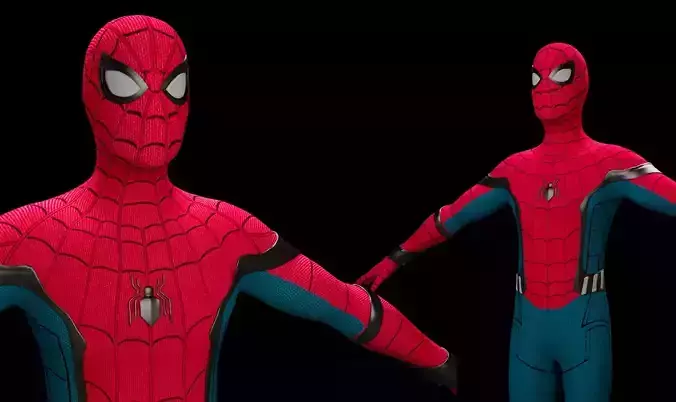 Spiderman Homecoming Suit Low-poly 3D model