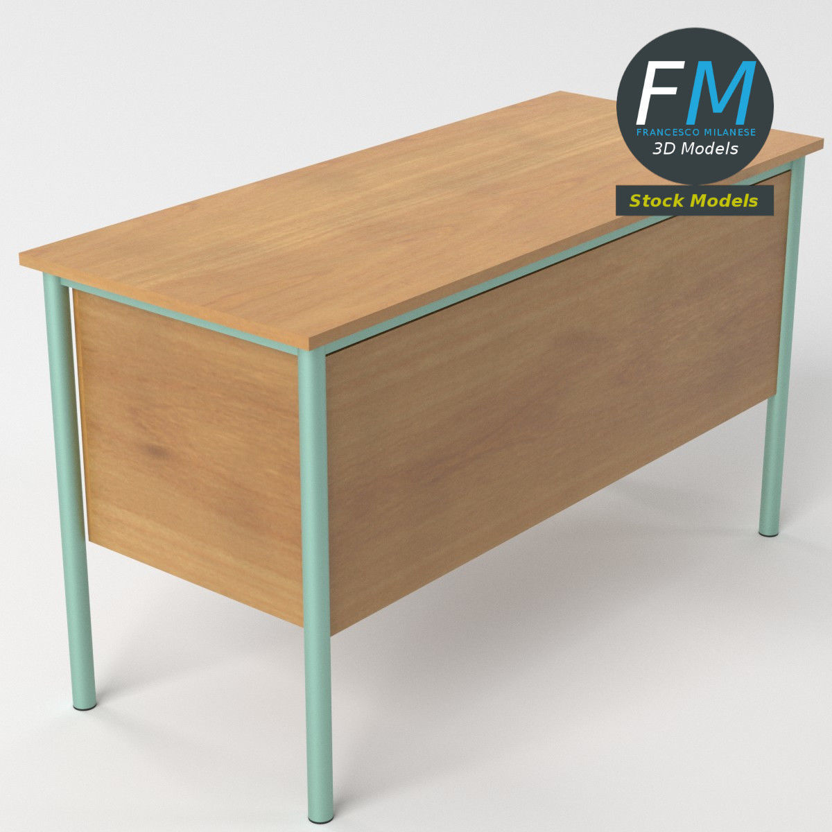 Teacher desk 2 3D model_5