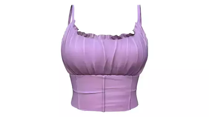 Purple Ruffled Edge Trim Wrinkled Top Low-poly 3D model