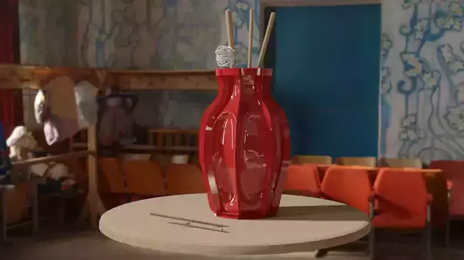 Red Realistic Vase