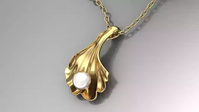pearl flower pendant 3D print model