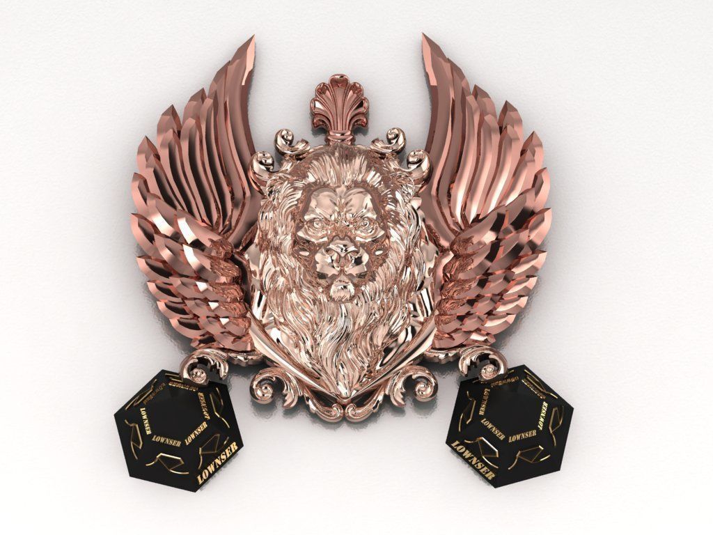 Winged LION pendant 3D print model_29