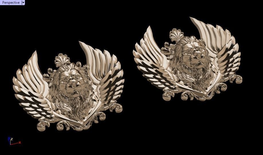 Winged LION pendant 3D print model_14