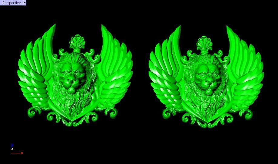 Winged LION pendant 3D print model_11