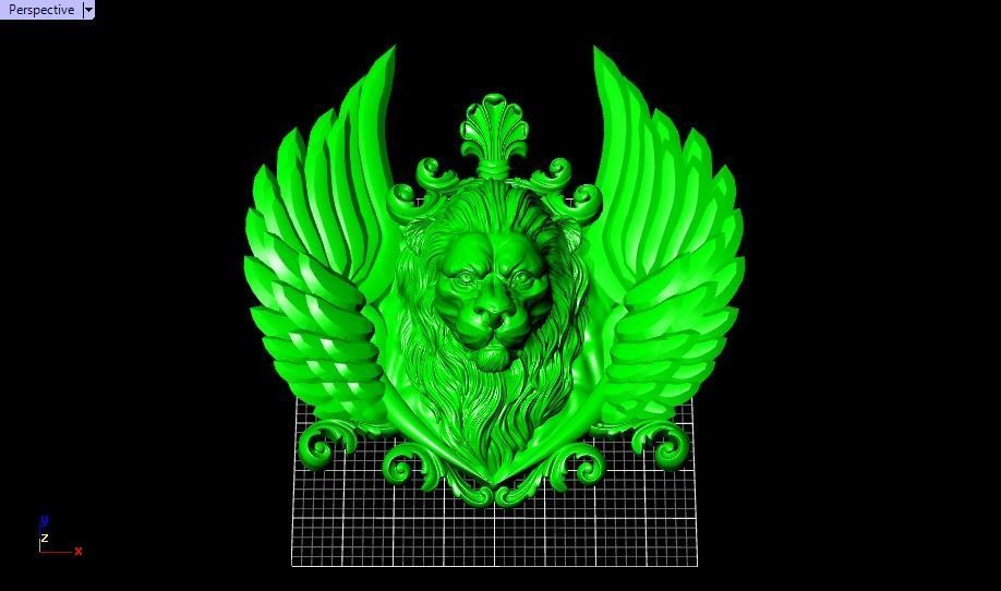 Winged LION pendant 3D print model_9