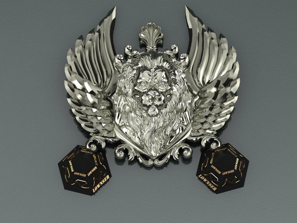 Winged LION pendant 3D print model_24