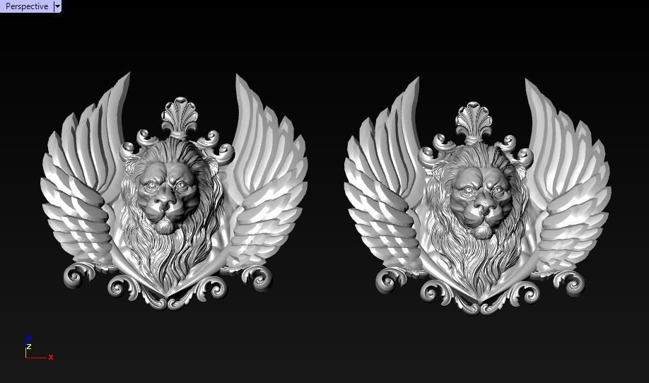 Winged LION pendant 3D print model_19