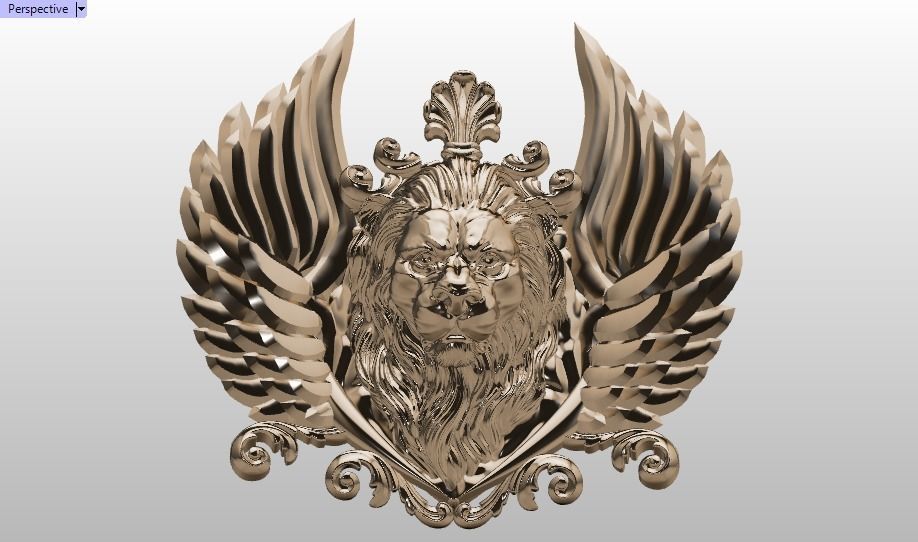Winged LION pendant 3D print model_27