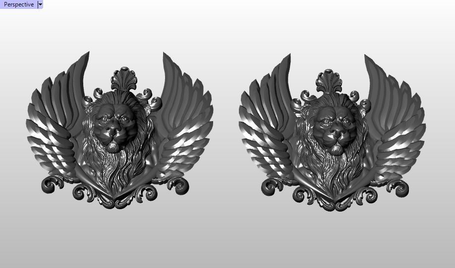 Winged LION pendant 3D print model_17