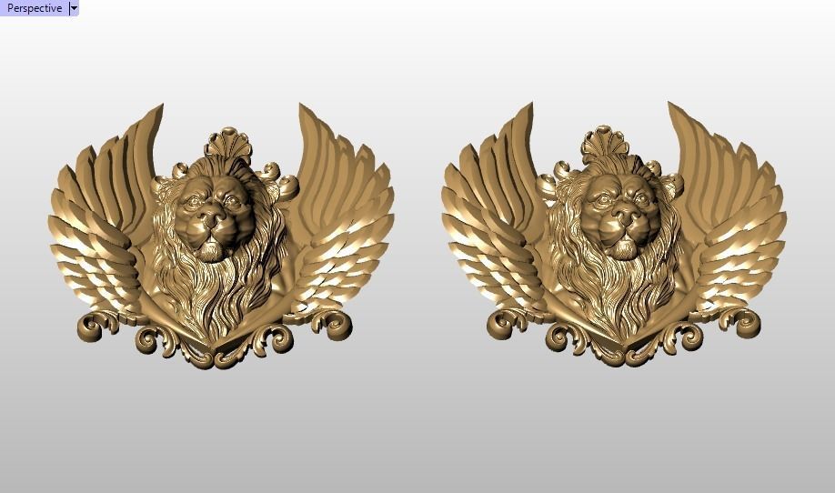 Winged LION pendant 3D print model_15