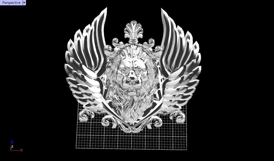 Winged LION pendant 3D print model_20