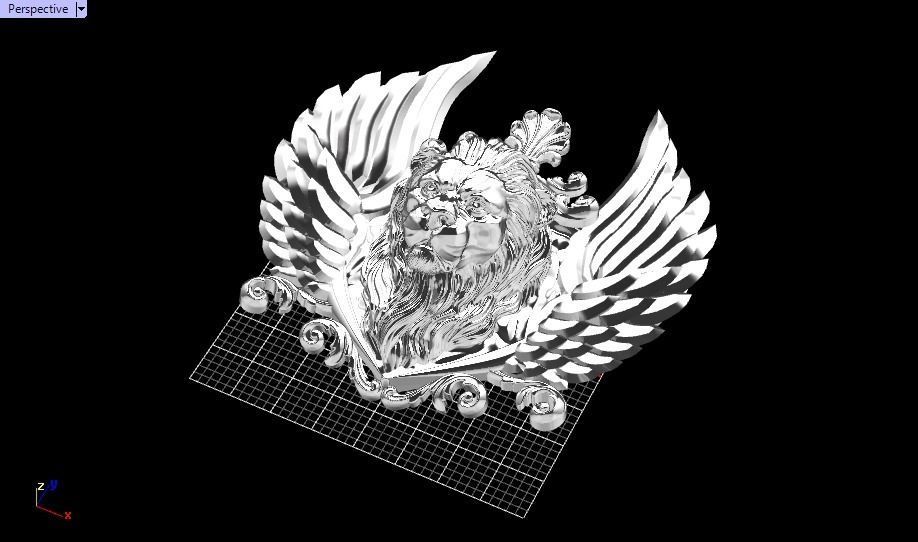 Winged LION pendant 3D print model_22