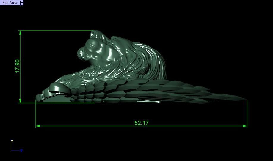 Winged LION pendant 3D print model_8
