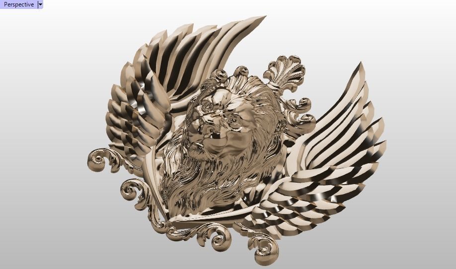 Winged LION pendant 3D print model_30
