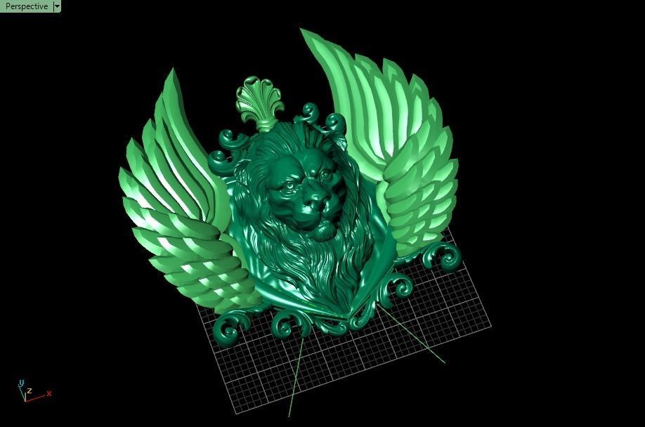 Winged LION pendant 3D print model_23