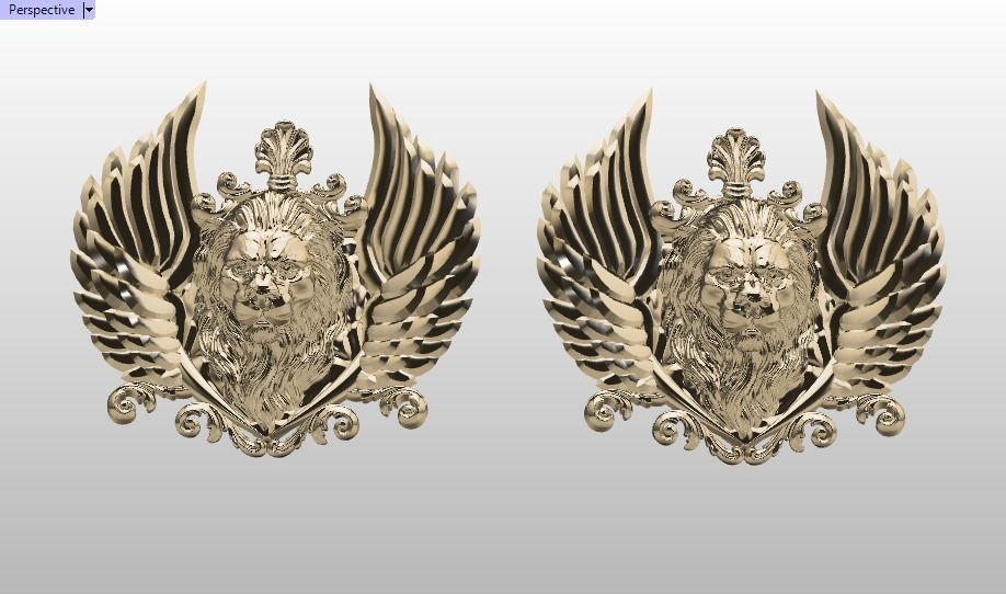 Winged LION pendant 3D print model_34