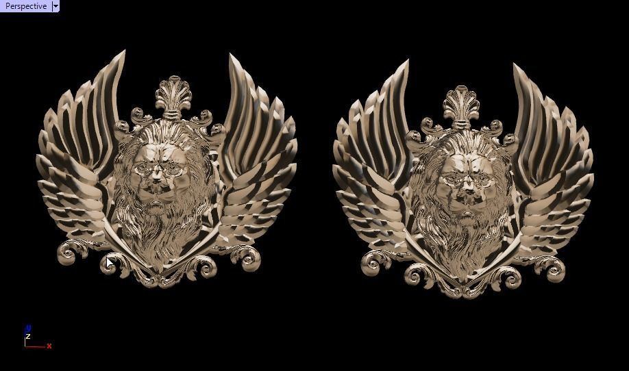 Winged LION pendant 3D print model_13