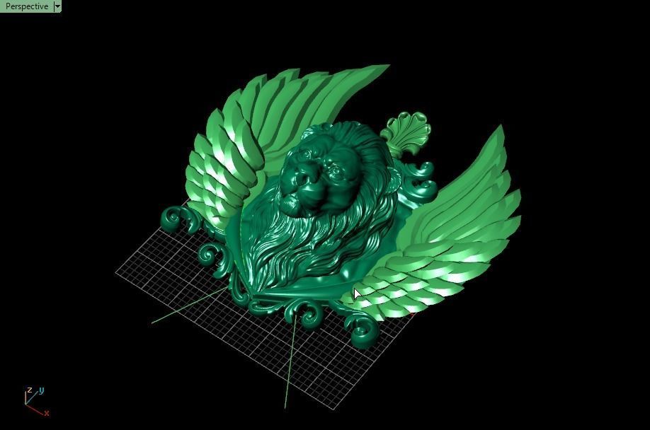 Winged LION pendant 3D print model_26