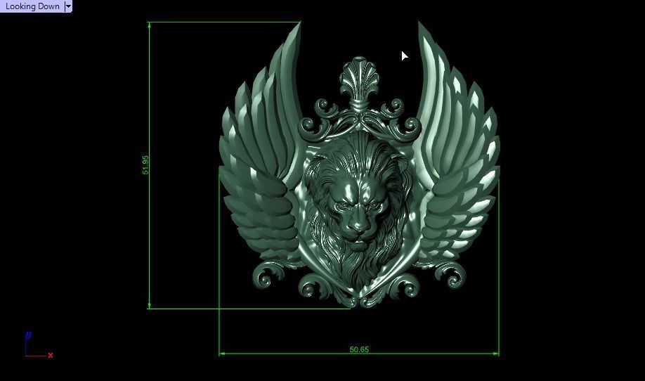 Winged LION pendant 3D print model_7