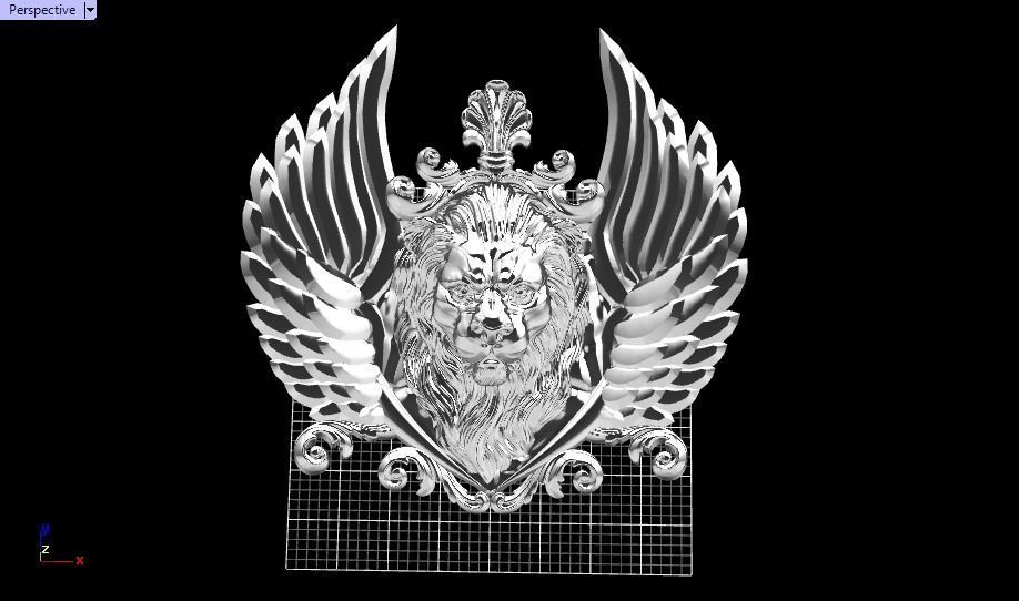 Winged LION pendant 3D print model_25