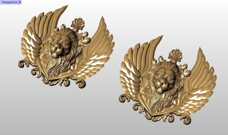 Winged LION pendant 3D print model_16
