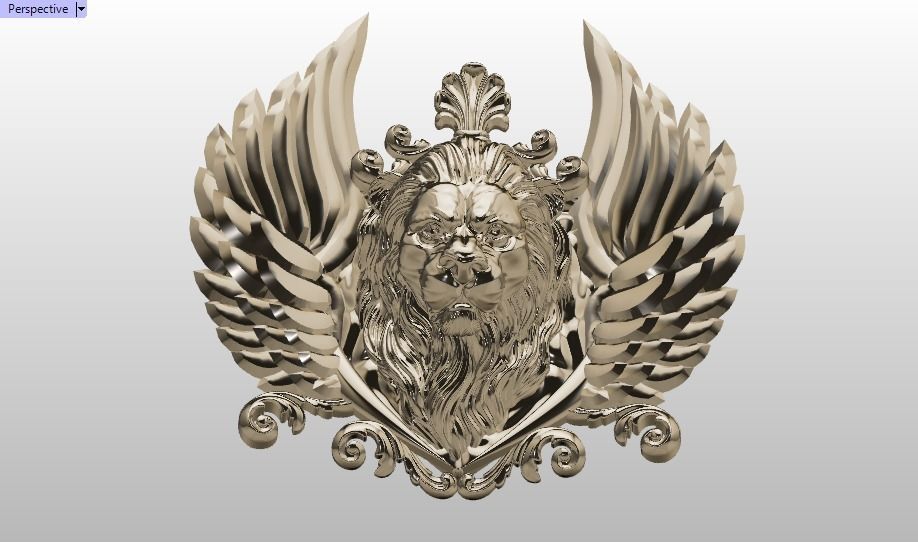 Winged LION pendant 3D print model_32