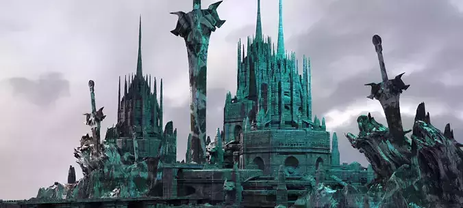 Van Helsing Mountain castle Tower Kit bash 3  3D model