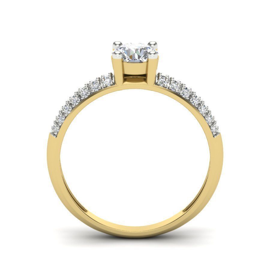 PR-100 diamond engagement ring gold 3D print model_1
