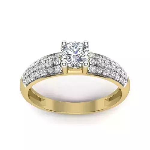 PR-100 diamond engagement ring gold