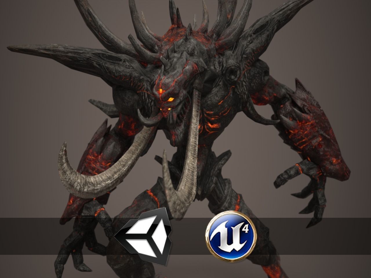 Fire Demon - Animated and Game Ready Low-poly 3D model_0