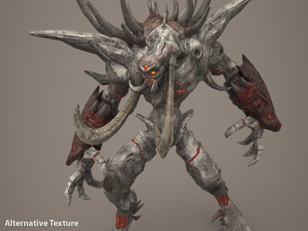 Fire Demon - Animated and Game Ready Low-poly 3D model_7