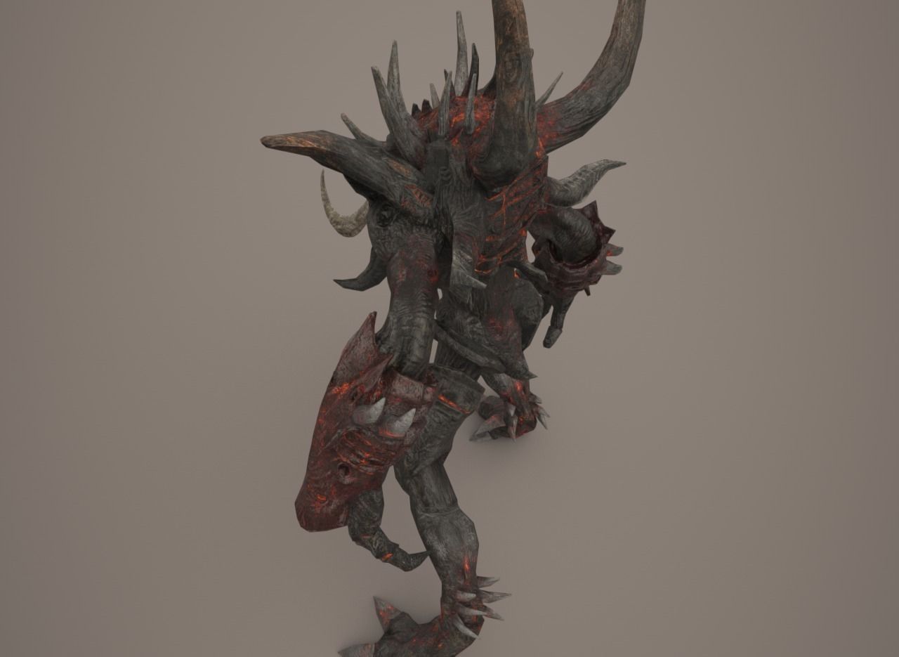 Fire Demon - Animated and Game Ready Low-poly 3D model_2