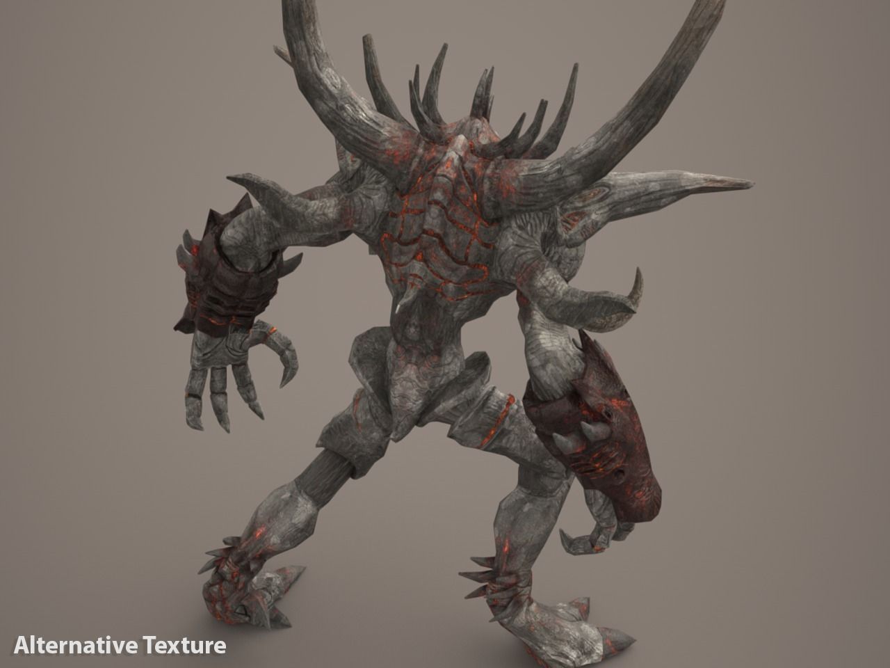 Fire Demon - Animated and Game Ready Low-poly 3D model_8