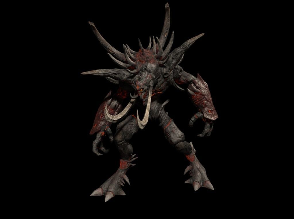 Fire Demon - Animated and Game Ready Low-poly 3D model_6