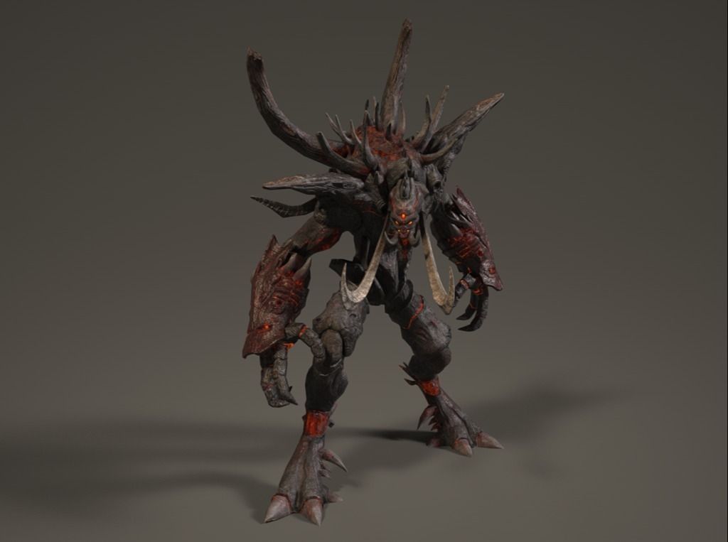 Fire Demon - Animated and Game Ready Low-poly 3D model_4