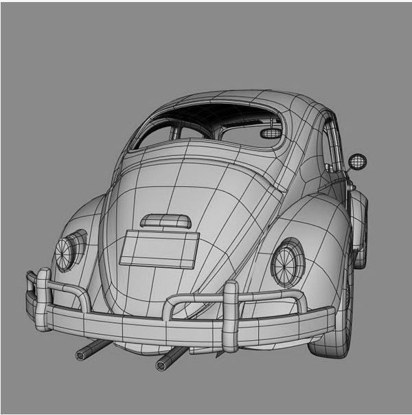 volkswagen beetle Low-poly 3D model_4