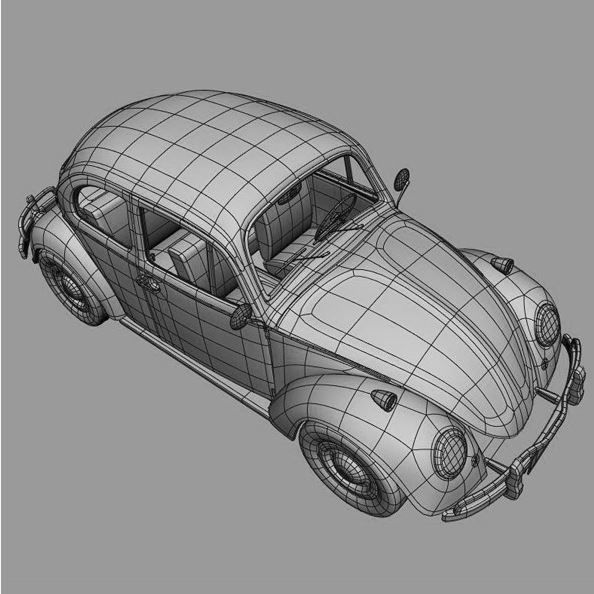 volkswagen beetle Low-poly 3D model_5