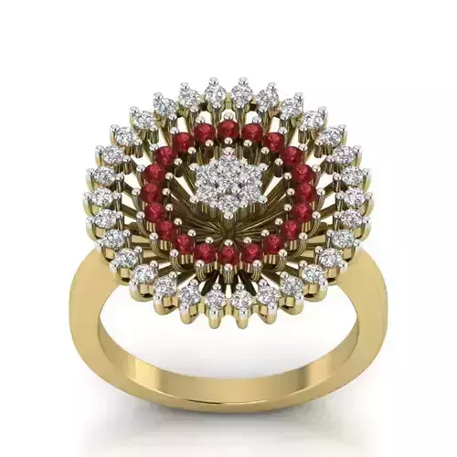 Women solitaire cocktail ring 3dm Render details