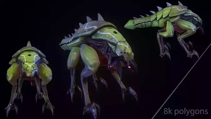 Handpainted Mmorpg monster Low-poly 3D model