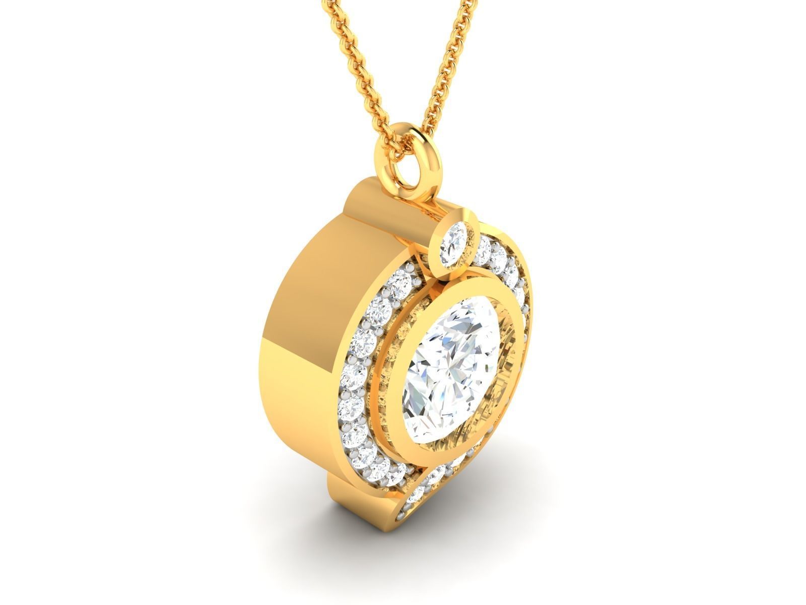 Women solitaire pendant 3dm render details  3D print model_2